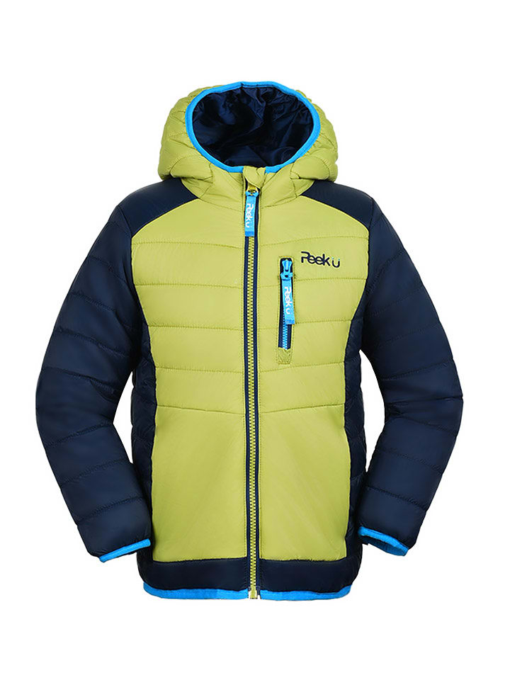 Peek U Całoroczna kurtka pikowana "Caspian" w kolorze żółto-granatowym rozmiar: 128