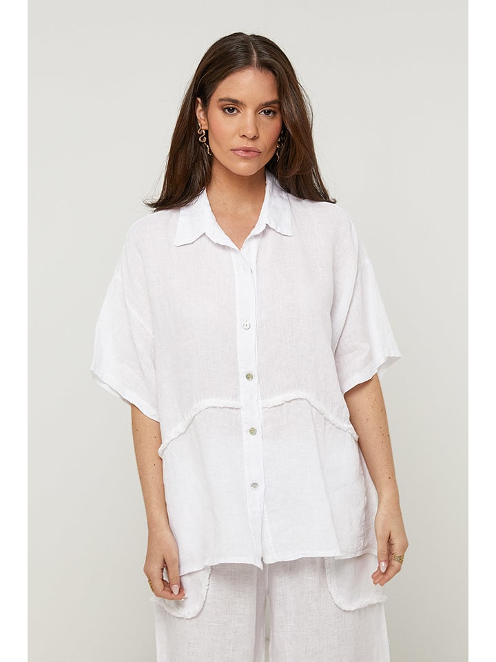 Rodier Lin Lniana koszula w kolorze białym rozmiar: L/XL