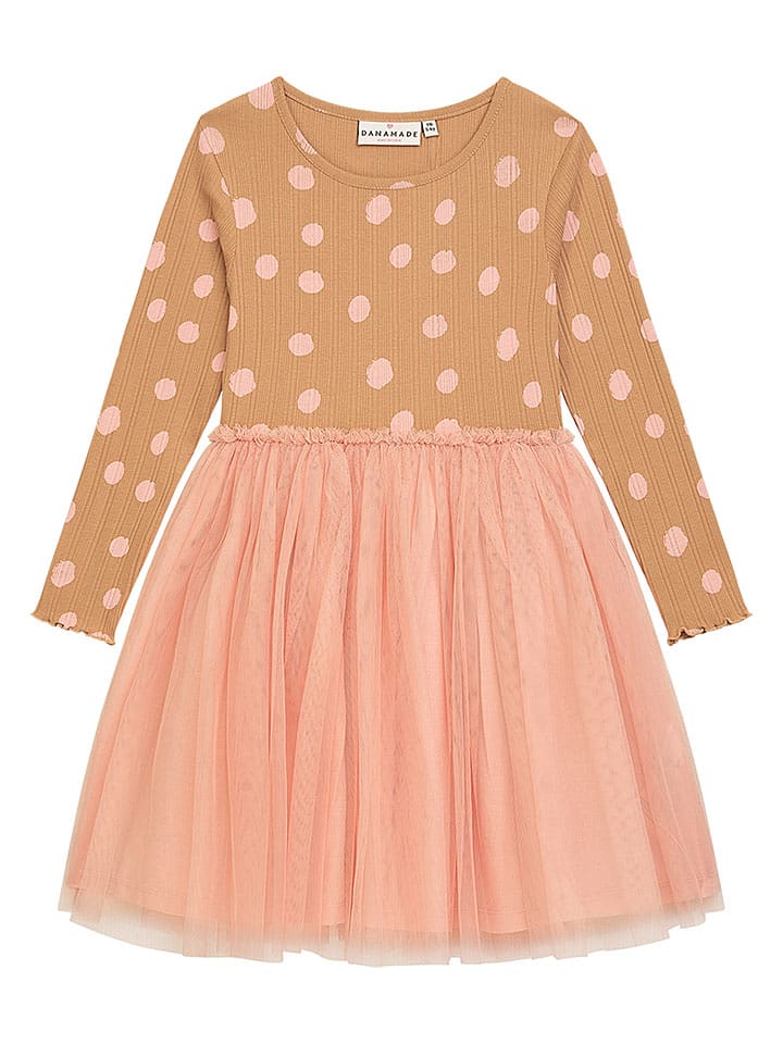 Danamade Sukienka "Branda" w kolorze jasnoróżowo-beżowym rozmiar: 98