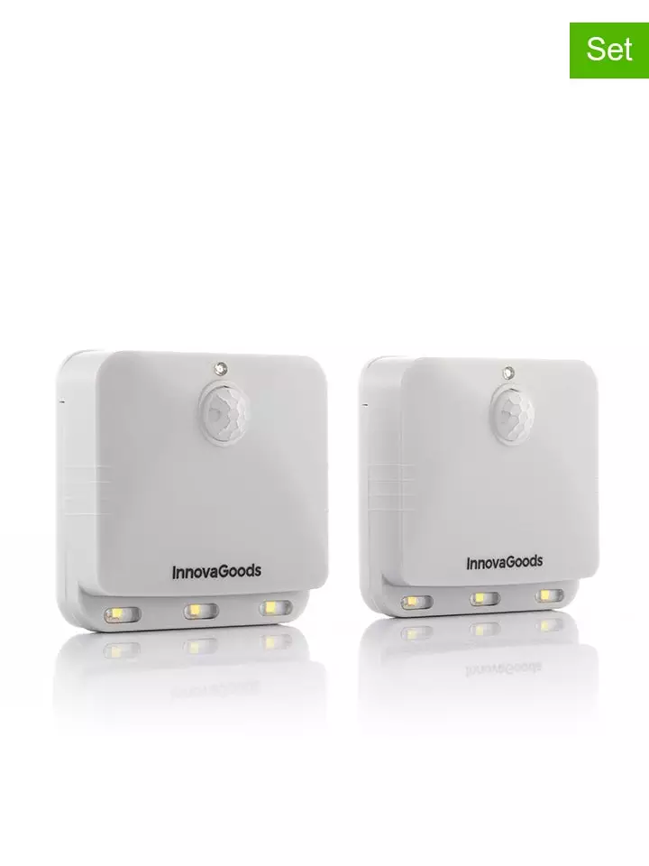 InnovaGoods Panele LED (2 szt.) w kolorze szarym - 6 x 6 x 2 cm rozmiar: onesize