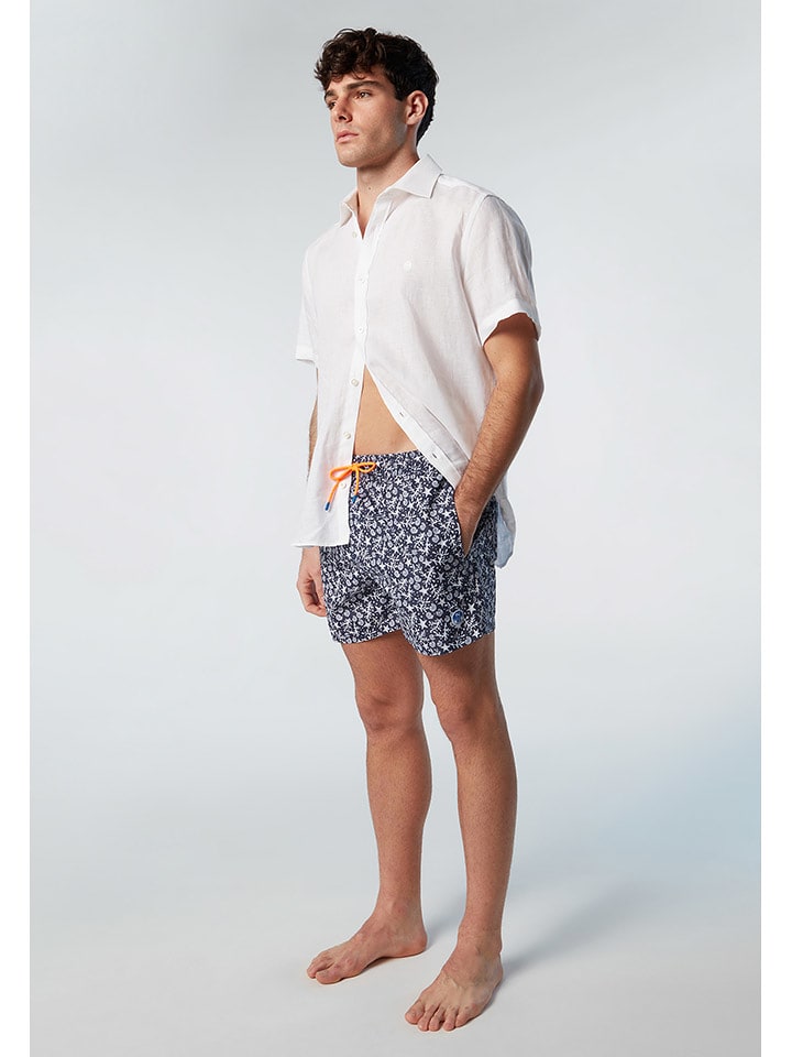 North Sails Szorty kąpielowe "Volley All Over" w kolorze granatowo-białym rozmiar: XXL