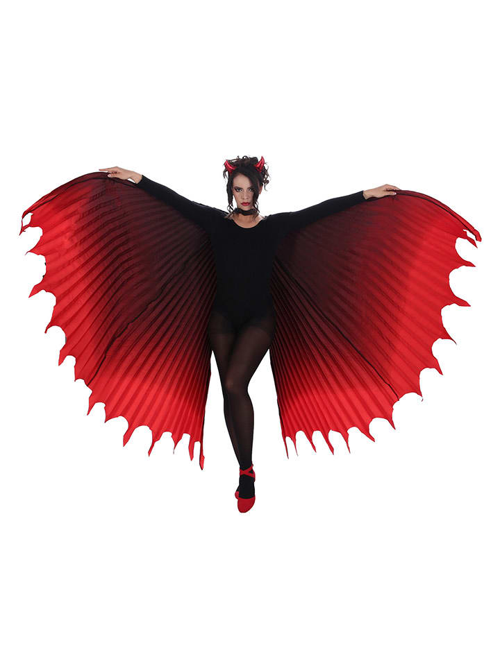 CHAKS Peleryna kostiumowa "Devil Wings" w kolorze czarno-czerwonym rozmiar: onesize