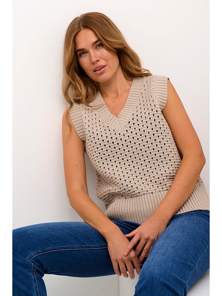 Kaffe Bezrękawnik w kolorze beżowym rozmiar: L