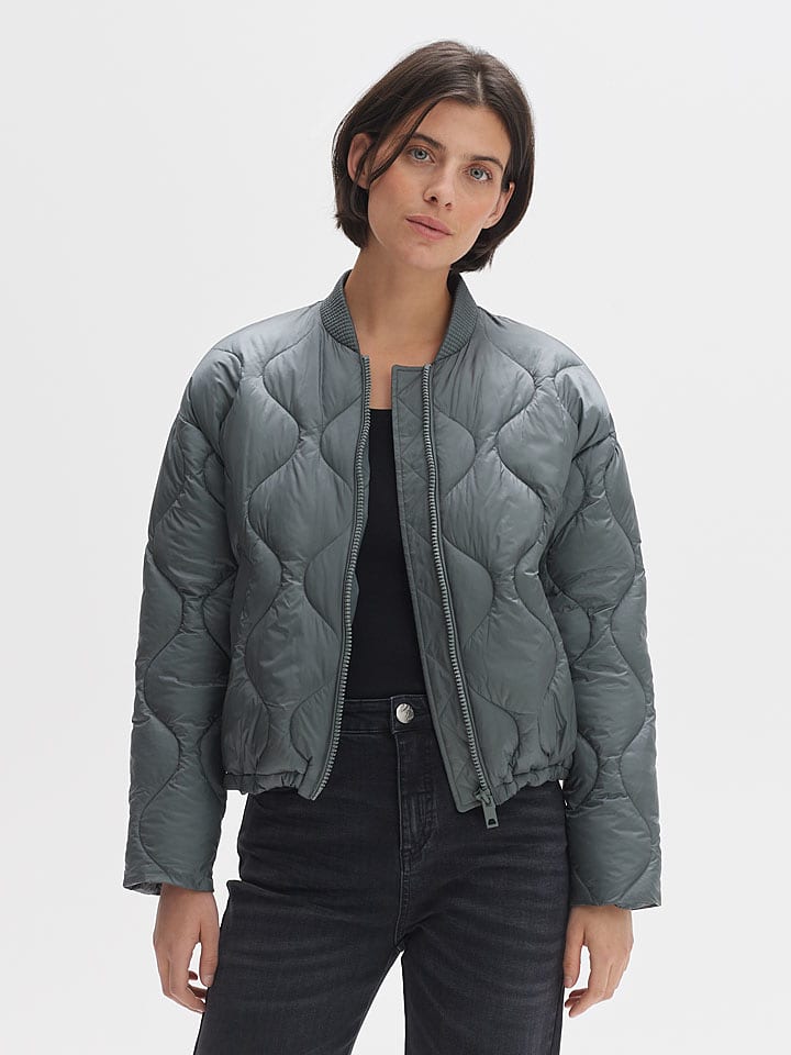 OPUS Kurtka pikowana w kolorze ciemnozielonym rozmiar: 42