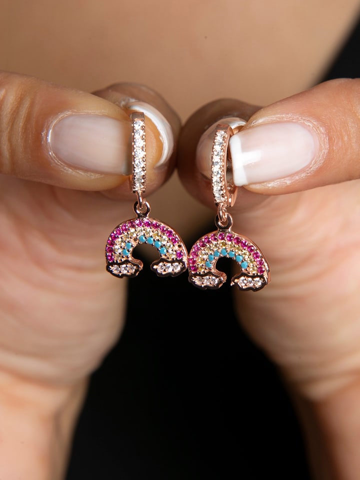 Lodie Silver Srebrne kolczyki-kreole z cyrkoniami rozmiar: onesize