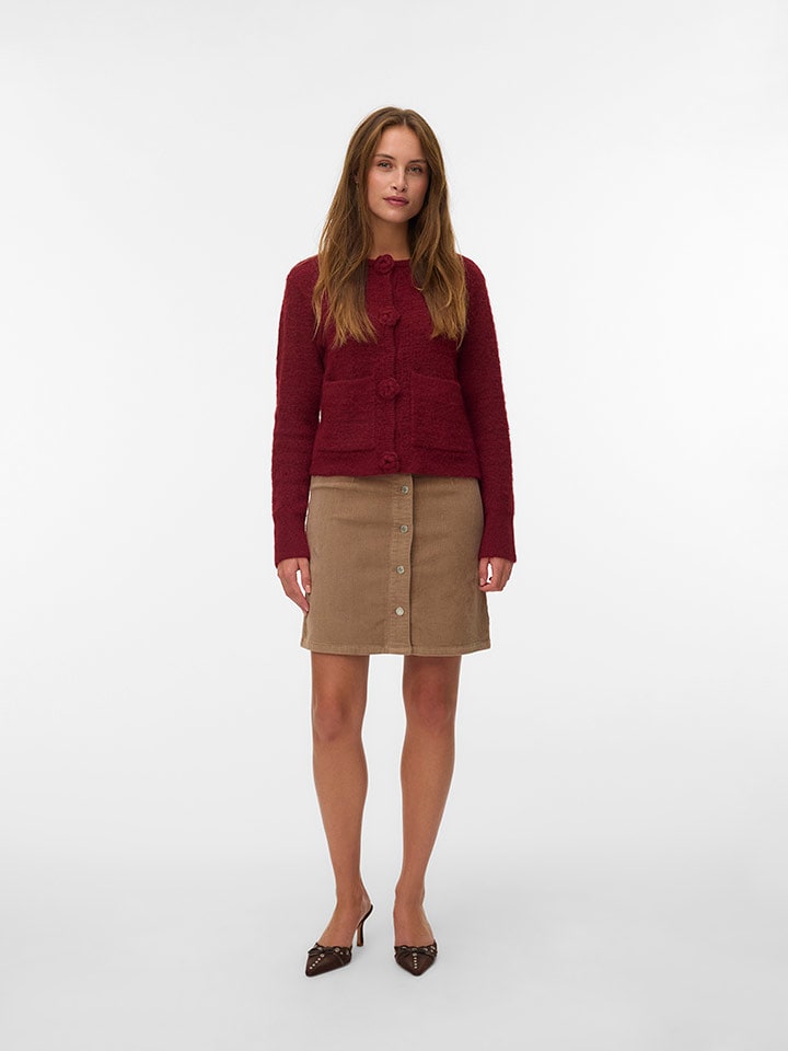 Vero Moda Spódnica sztruksowa w kolorze beżowym rozmiar: XL