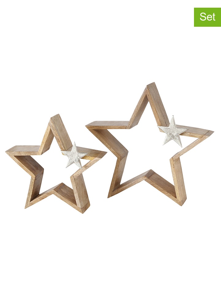 Boltze Dekoracje (2 szt.) "Arbusta" w kolorze jasnobrązowym rozmiar: onesize