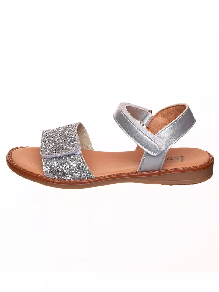 kmins Skórzane sandały w kolorze srebrnym rozmiar: 28