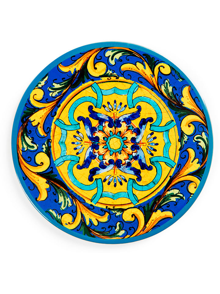 Trendy Kitchen by EXCÉLSA Podkładka Trinacria" w kolorze niebieskim ze wzorem pod garnek - Ø 16 cm rozmiar: onesize