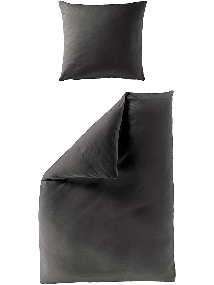 Bierbaum Komplet pościeli satynowej w kolorze szarym rozmiar: 240x220 cm