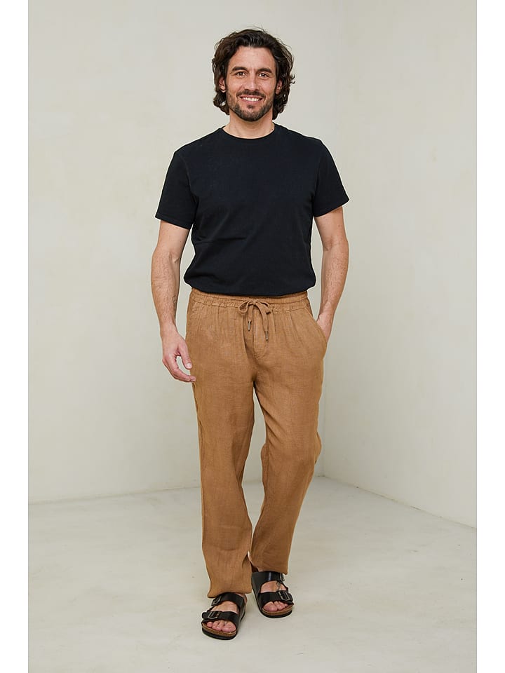 Lin Passion Spodnie w kolorze jasnobrązowym rozmiar: L/XL