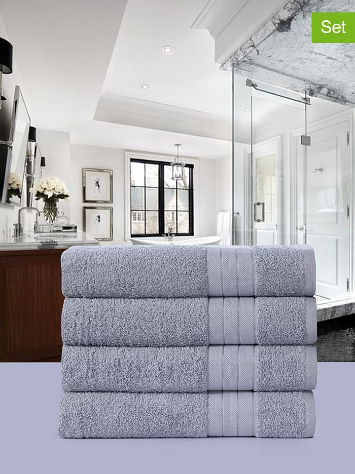 Good Morning Ręczniki (4 szt.) w kolorze szarym do rąk rozmiar: 50x100 cm