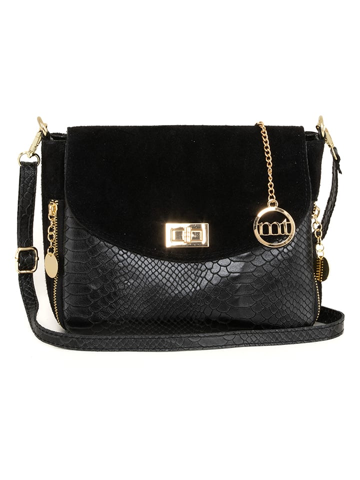 Mia Tomazzi Skórzana torebka "Marostica" w kolorze czarnym - 26 x 21 x 10 cm rozmiar: onesize