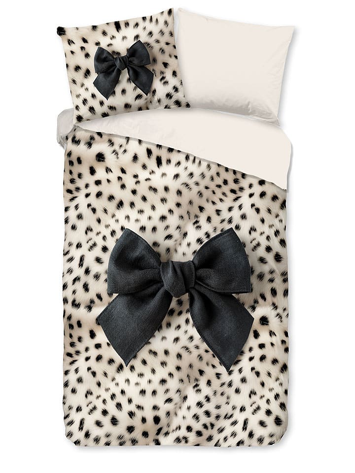 Pure Komplet pościeli "Ranga" w kolorze czarno-kremowym z mikrofibry rozmiar: 140x220 cm