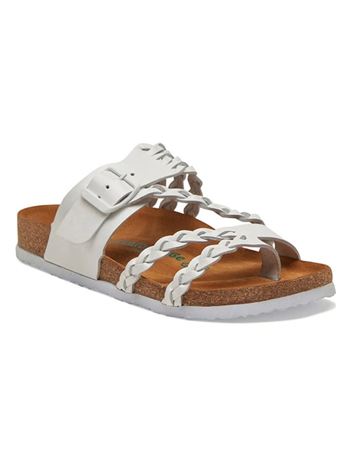 Comfortfusse Skórzane japonki w kolorze białym rozmiar: 40