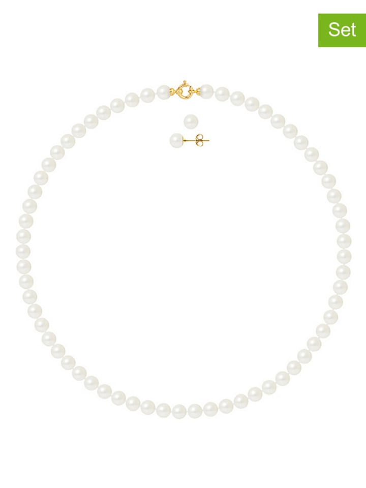 Pearl Addict 2-częściowy zestaw biżuterii z perłami w kolorze białym rozmiar: onesize