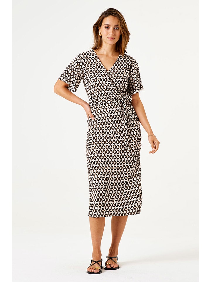 Garcia Sukienka w kolorze biało-brązowym rozmiar: XL