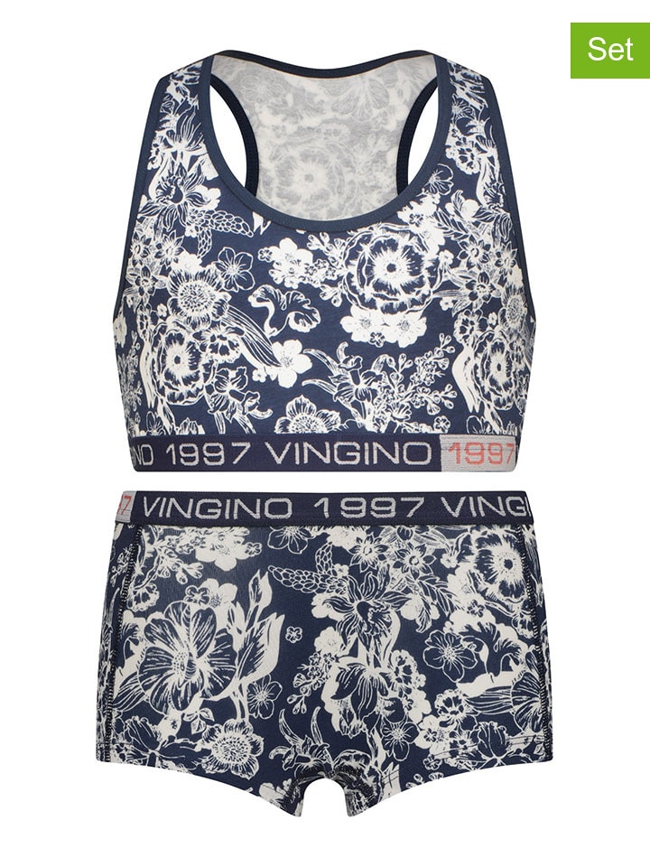 Vingino 2-częściowy zestaw bielizny w kolorze biało-niebieskim rozmiar: 170/176