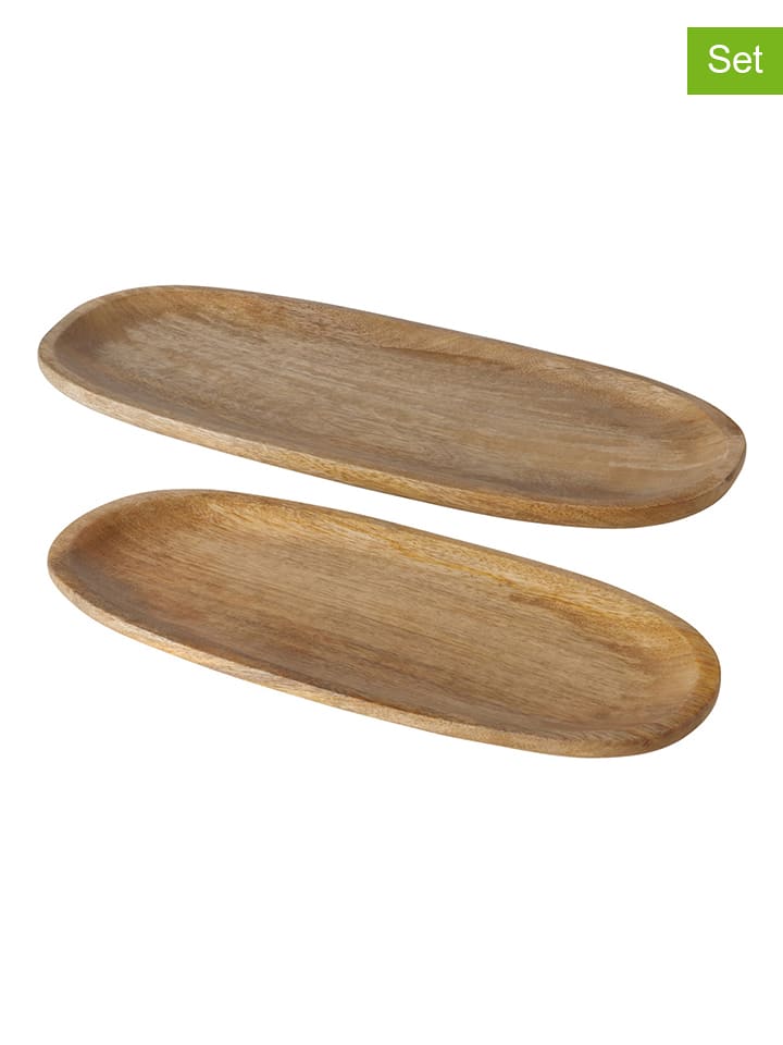 Boltze Talerze (2 szt.) "Mangora" w kolorze jasnobrązowym do serwowania rozmiar: onesize