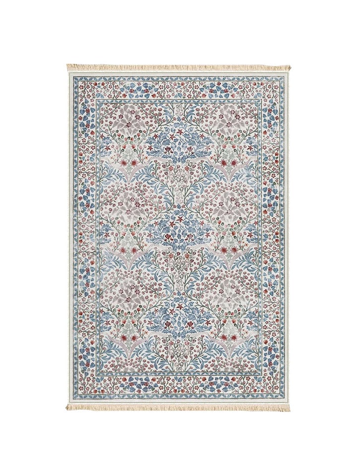 Conceptum Hypnose Dywan bawełniany "143" w kolorze beżowo-błękitnym rozmiar: 100x200 cm