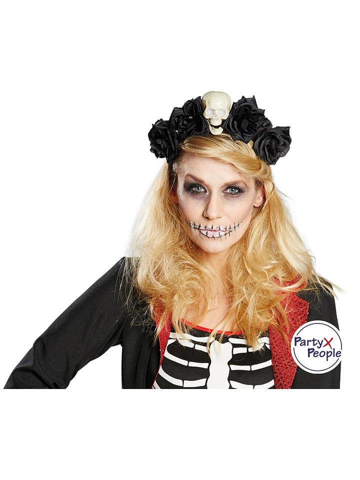 Party x People Opaska "La Catrina" w kolorze czarnym na włosy rozmiar: onesize