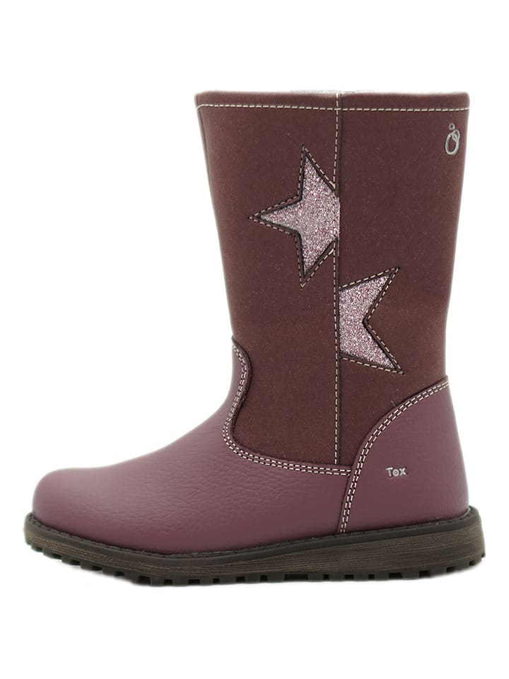 lamino Skórzane botki w kolorze fioletowym rozmiar: 34