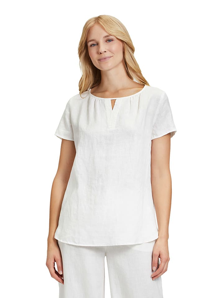 Betty Barclay Lniana bluzka w kolorze białym rozmiar: 36