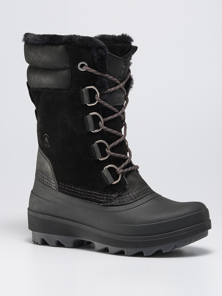 Kamik Skórzane kozaki zimowe "Lauren" w kolorze czarnym rozmiar: 37