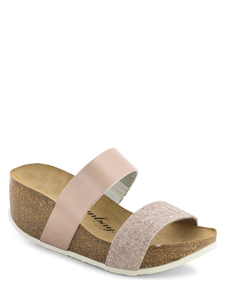 Sunbay Klapki w kolorze jasnoróżowym na koturnie rozmiar: 39