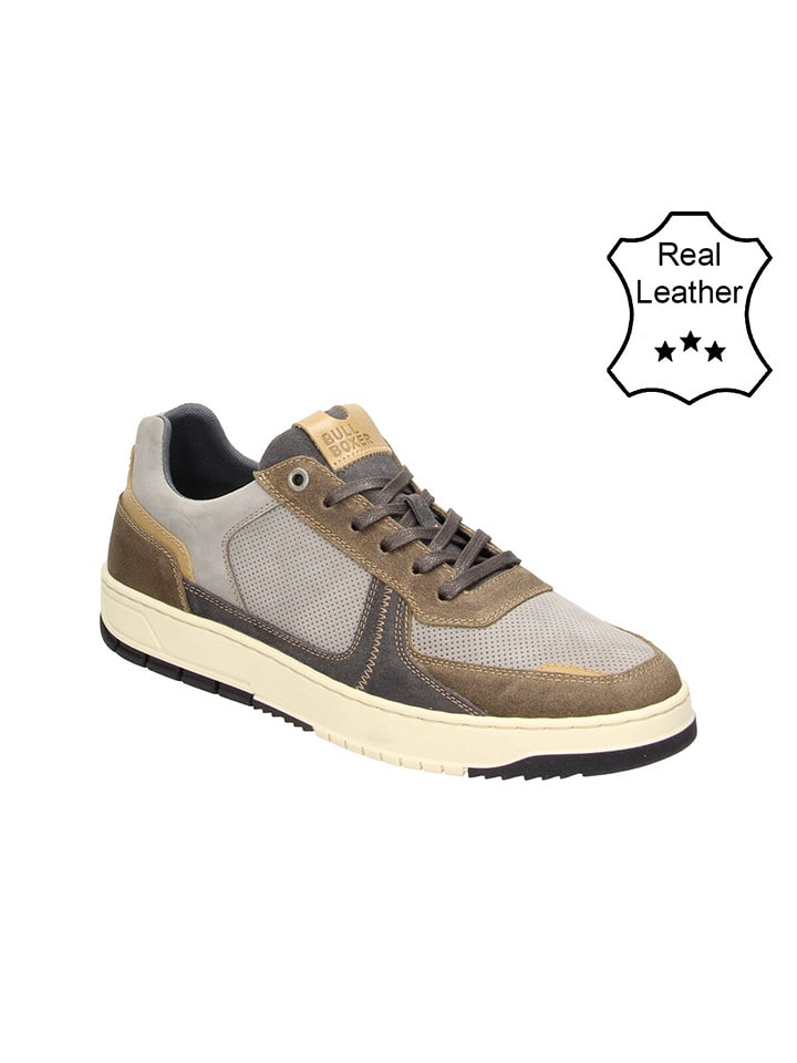Bullboxer Skórzane sneakersy w kolorze szarobrązowo-szarym rozmiar: 42