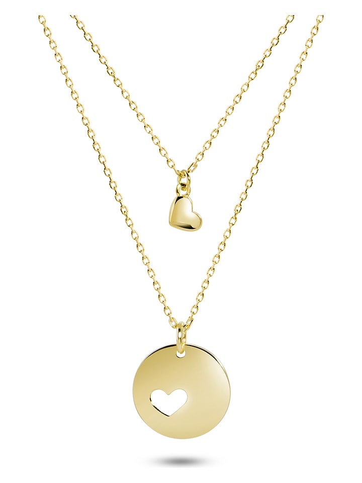 DI GIORGIO Pozłacany naszyjnik z elementami ozdobnymi - dł. 39 cm rozmiar: onesize