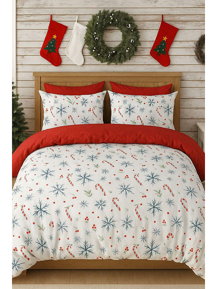 Elizabed Komplet pościeli renforcé w kolorze biało-czerwono-niebieskim rozmiar: 155x220 cm