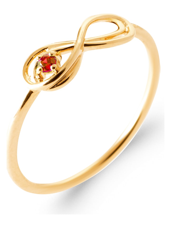 L'Atélier Précieux Pozłacany pierścionek z cyrkonią rozmiar: 52