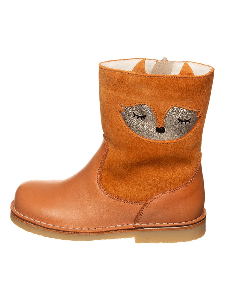 kmins Skórzane botki zimowe w kolorze jasnobrązowym rozmiar: 33