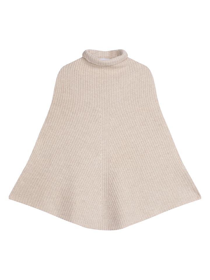 Perfect Cashmere Kaszmirowe ponczo "Gache" w kolorze beżowym rozmiar: XL