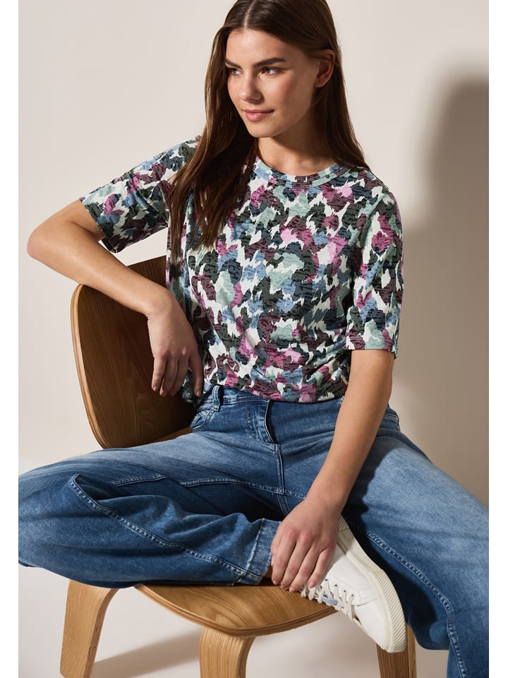 Cecil Koszulka w kolorze fioletowo-miętowo-białym rozmiar: L