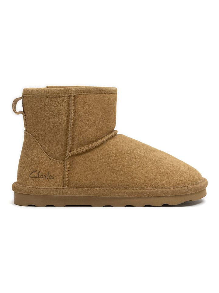 Clarks Skórzane botki zimowe w kolorze jasnobrązowym rozmiar: 36