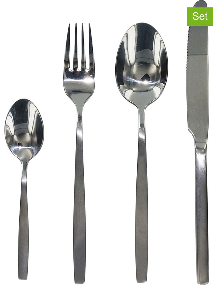 THE HOME DECO FACTORY 16-częściowy zestaw sztućców w kolorze srebrnym rozmiar: onesize