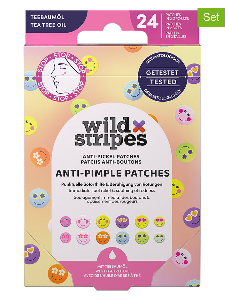 Wild Stripes Plastry (4 x 24 szt.) "Smile Prevent" na pryszcze rozmiar: onesize