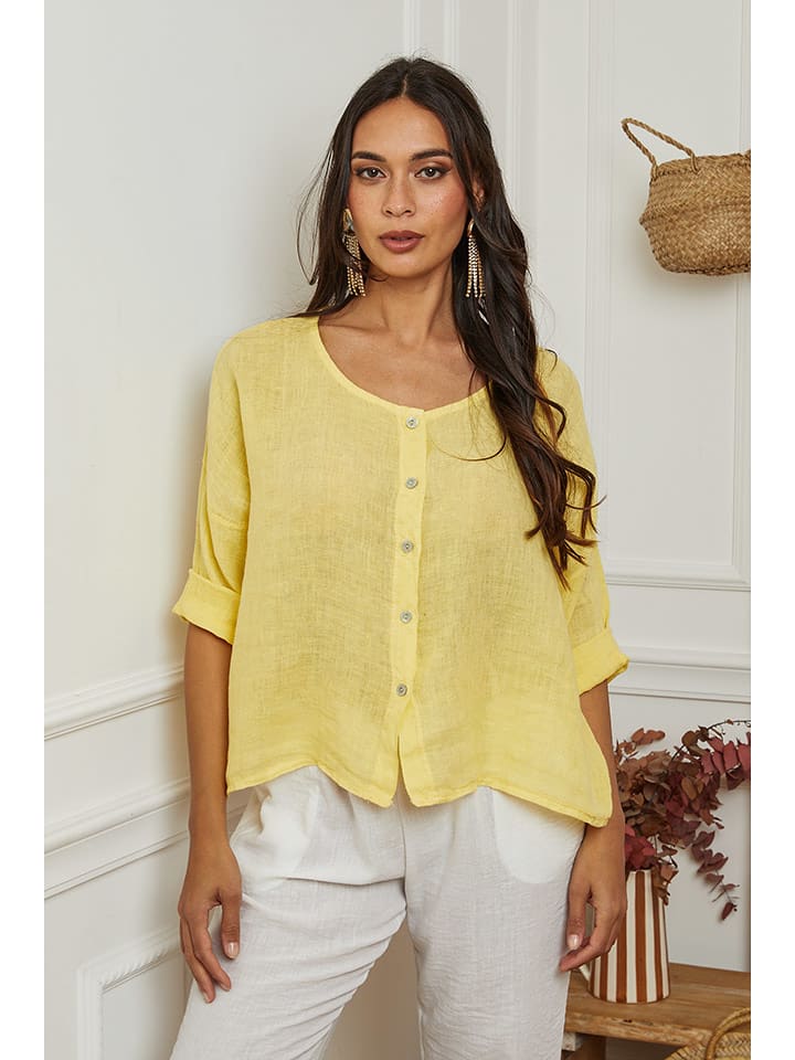 La Compagnie Du Lin Lniana bluzka w kolorze żółtym rozmiar: M