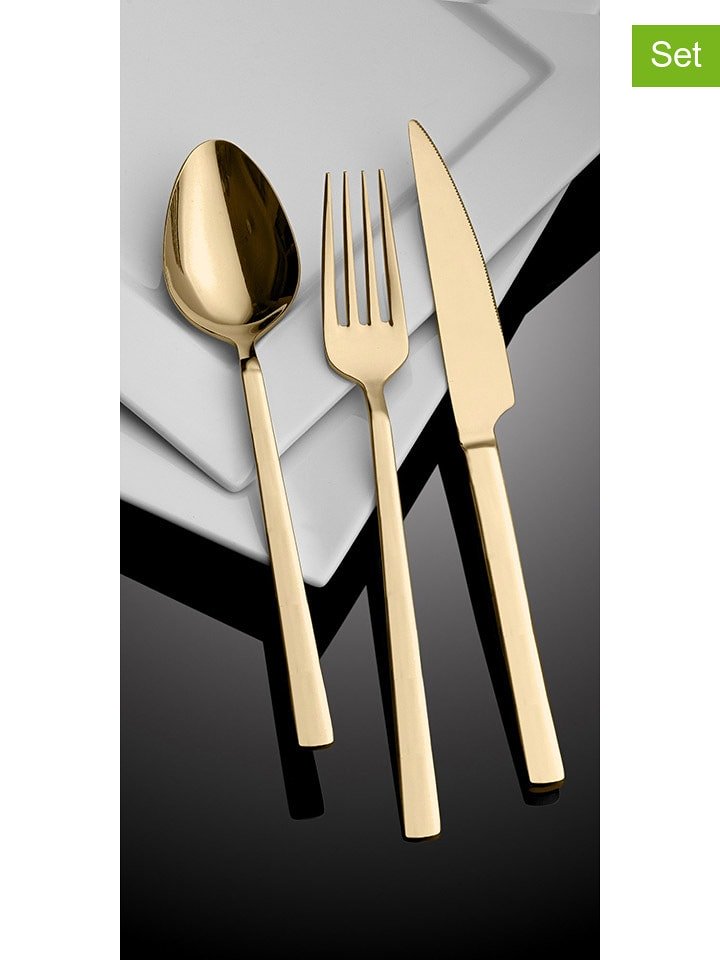 Hermia 36-częściowy zestaw sztućców w kolorze złotym rozmiar: onesize