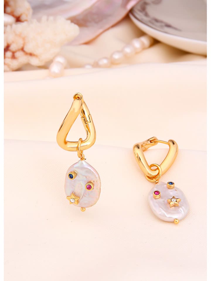 L'Atelier de Gaia Pozłacane kolczyki z perłami rozmiar: onesize