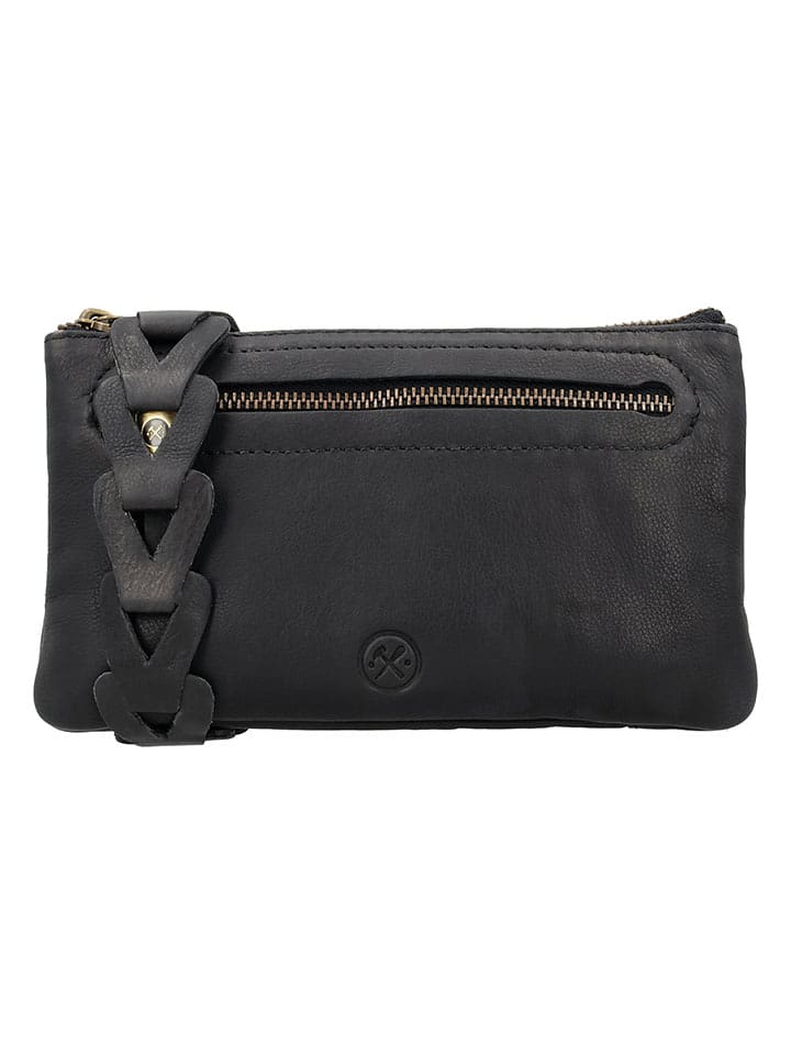 HIDE & STITCHES Skórzana torebka w kolorze czarnym - 21 x 12 x 2 cm rozmiar: onesize