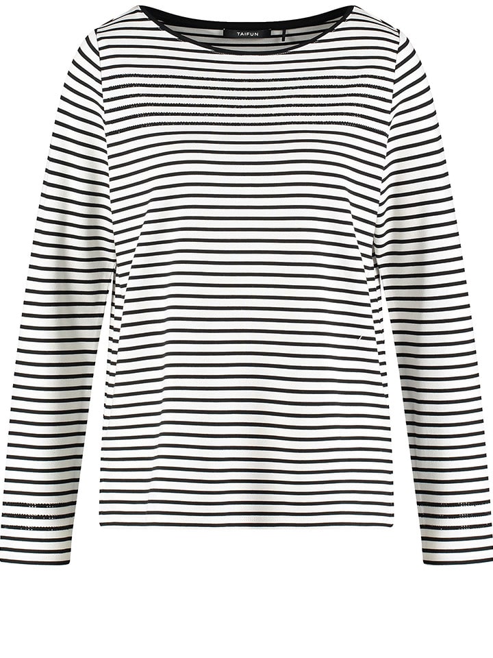 TAIFUN Koszulka w kolorze biało-czarnym rozmiar: 36