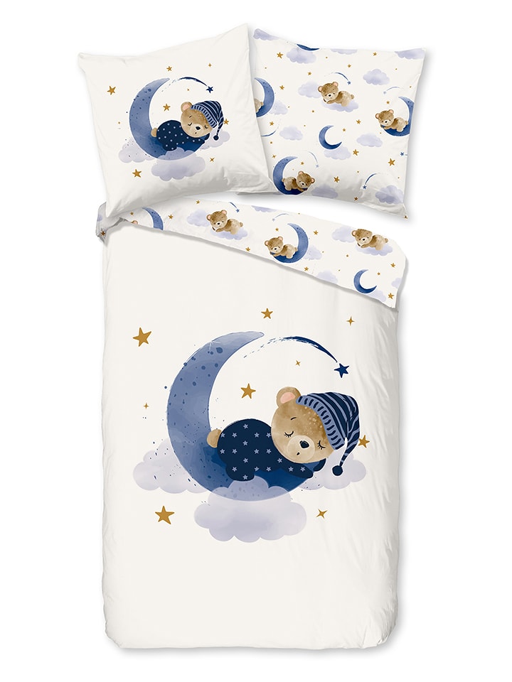 Good Morning Komple pościeli "Sleeping" w kolorze kremowo-granatowym rozmiar: 120x150 cm