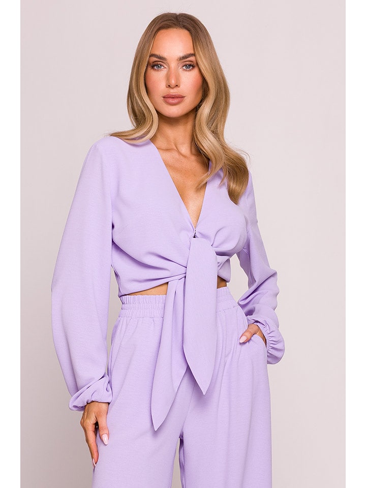 made of emotion Bluzka w kolorze fioletowym rozmiar: M