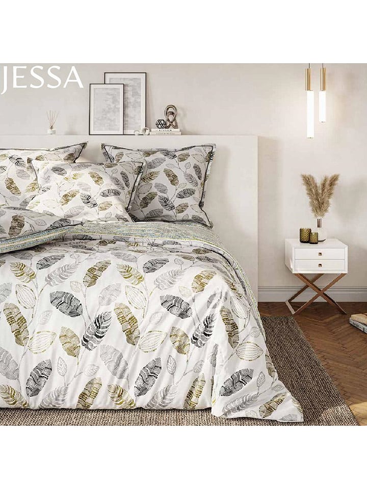 Passion dElly Komplet pościeli "Jessa" w kolorze kremowo-zielonym rozmiar: 200x200 cm