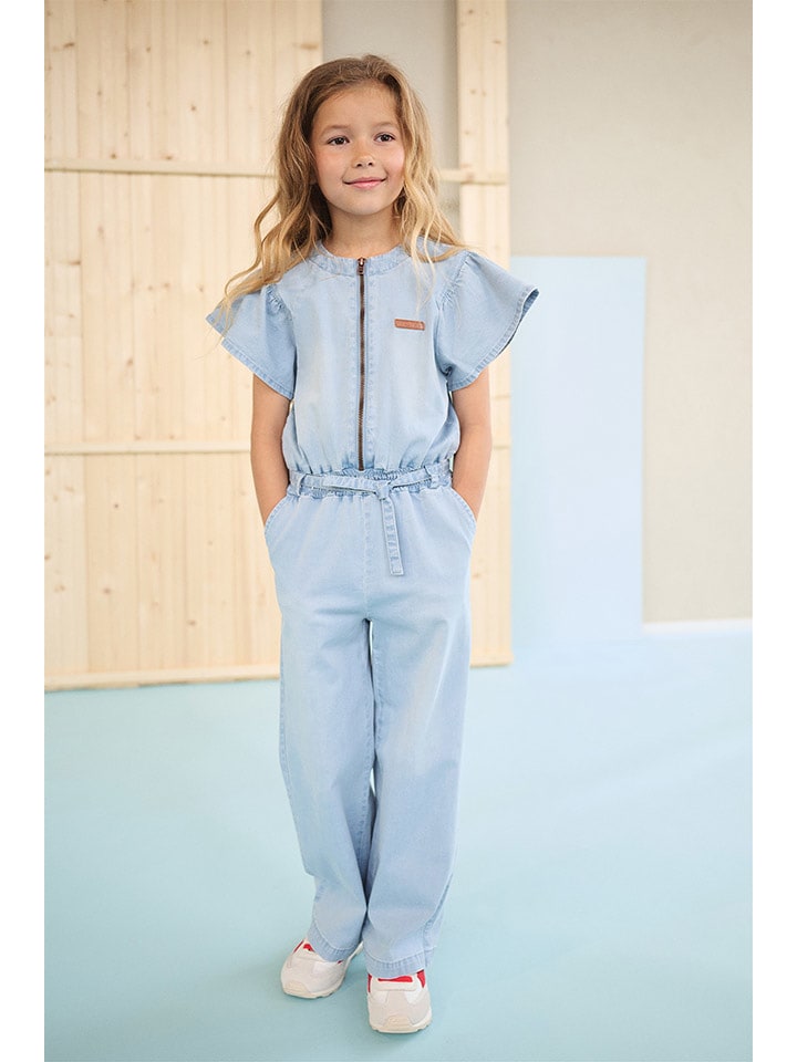 No-No Kombinezon dżinsowy "Sammy" w kolorze błękitnym rozmiar: 146/152