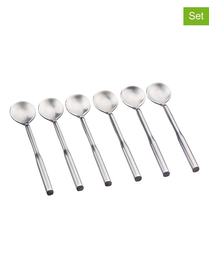 Björn Łyżeczki (6 szt.) "Abel" w kolorze srebrnym do kawy - dł. 16 cm rozmiar: onesize