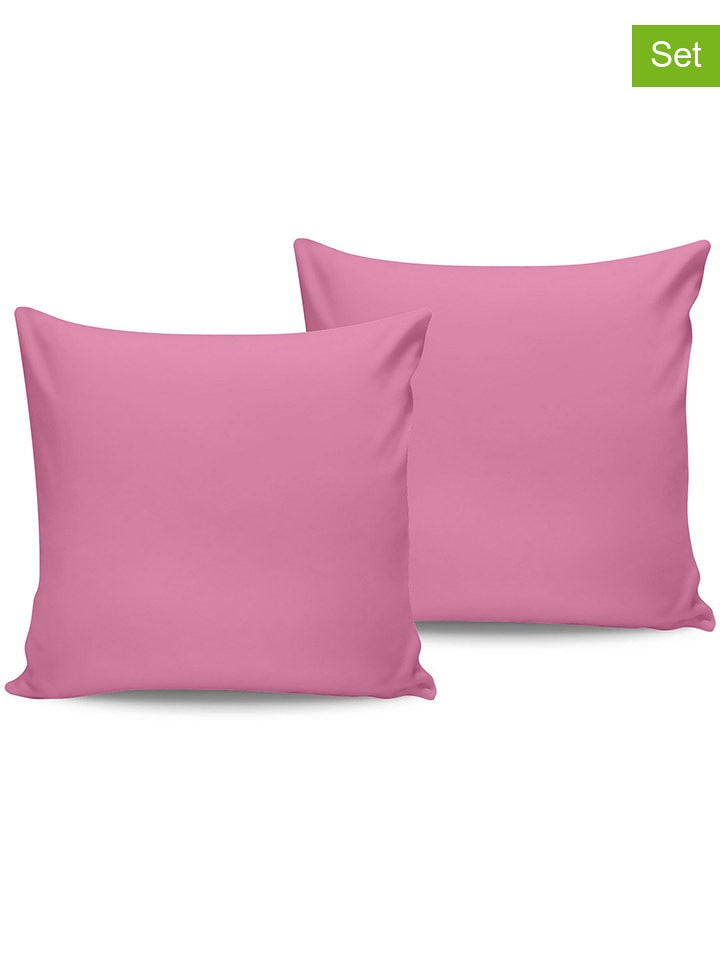 Colourful Cotton Poszewki renforcé (2 szt.) w kolorze różowym na poduszkę rozmiar: 60x60 cm